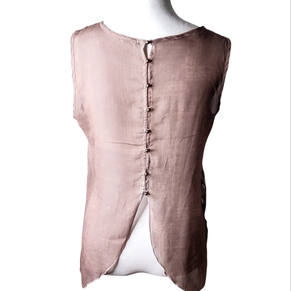 Gimmicks By Bke Sequin & Beaded Button Back Top - image 3